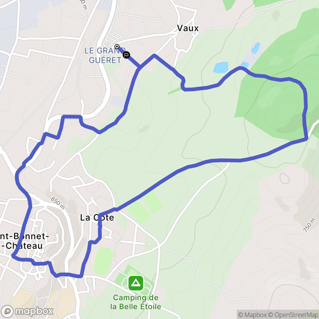 La Tourette : carte du parcours de randonnée - France