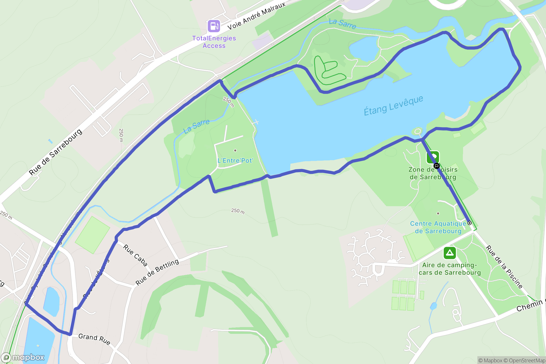 Sarrebourg : carte du parcours de randonnée - France