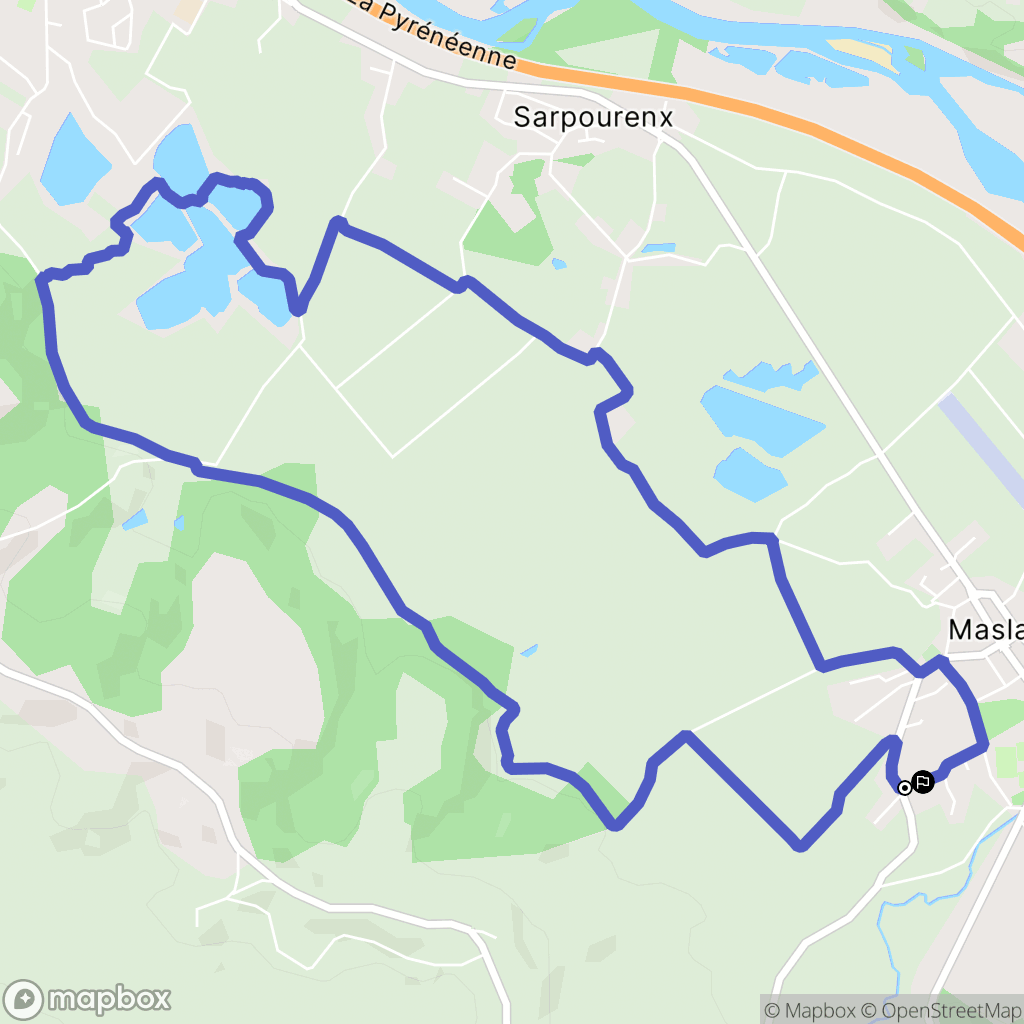 Maslacq : carte du parcours de randonnée - France