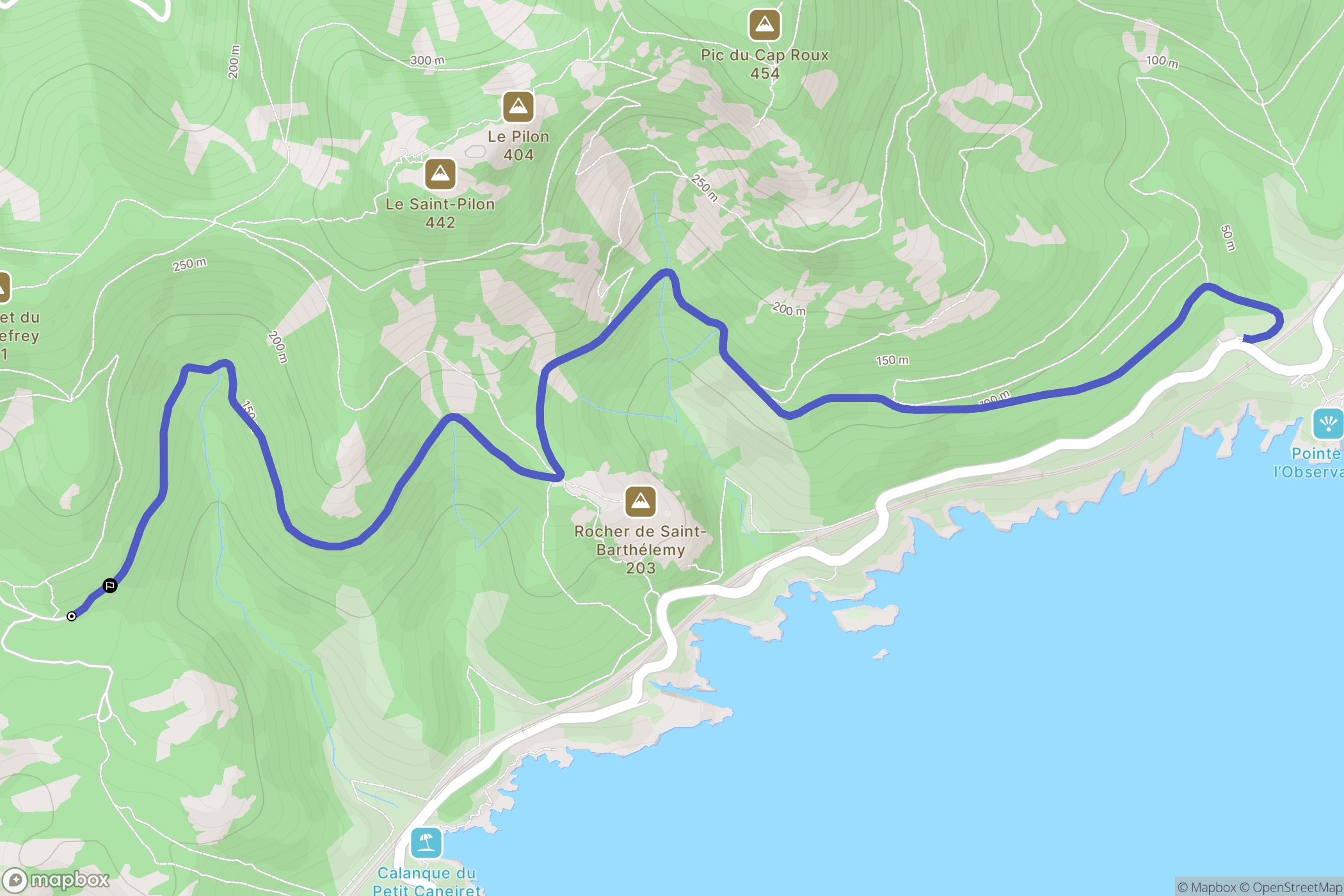 Saint-Raphaël : carte du parcours de randonnée - France