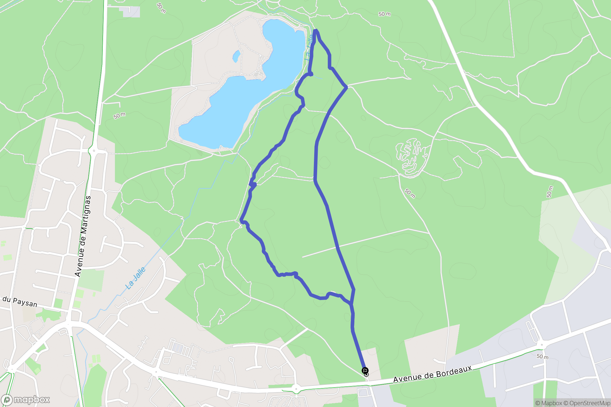 Saint-Jean-d'Illac : carte du parcours de randonnée - France
