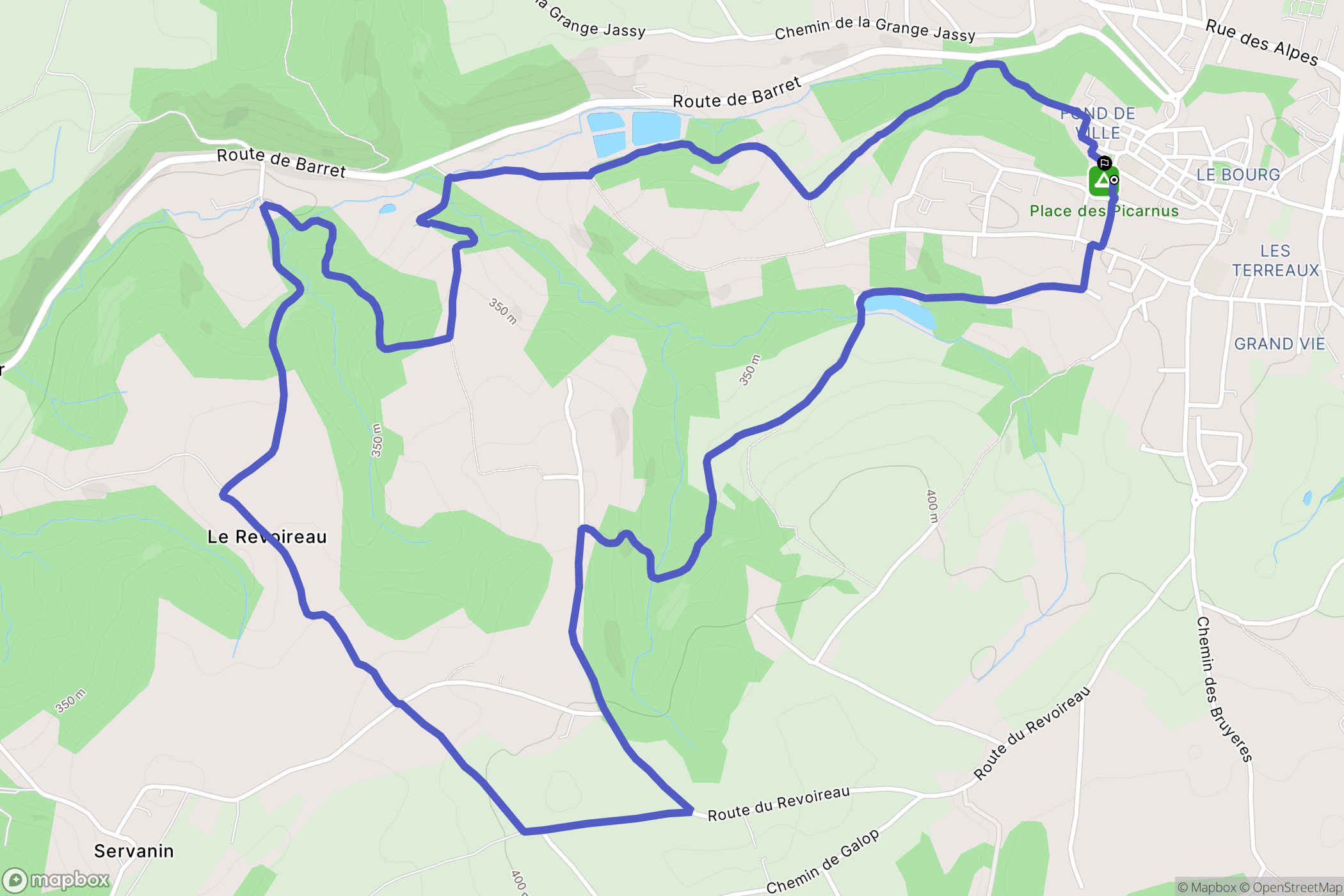 Saint-Georges-d'Espéranche : carte du parcours de randonnée - France