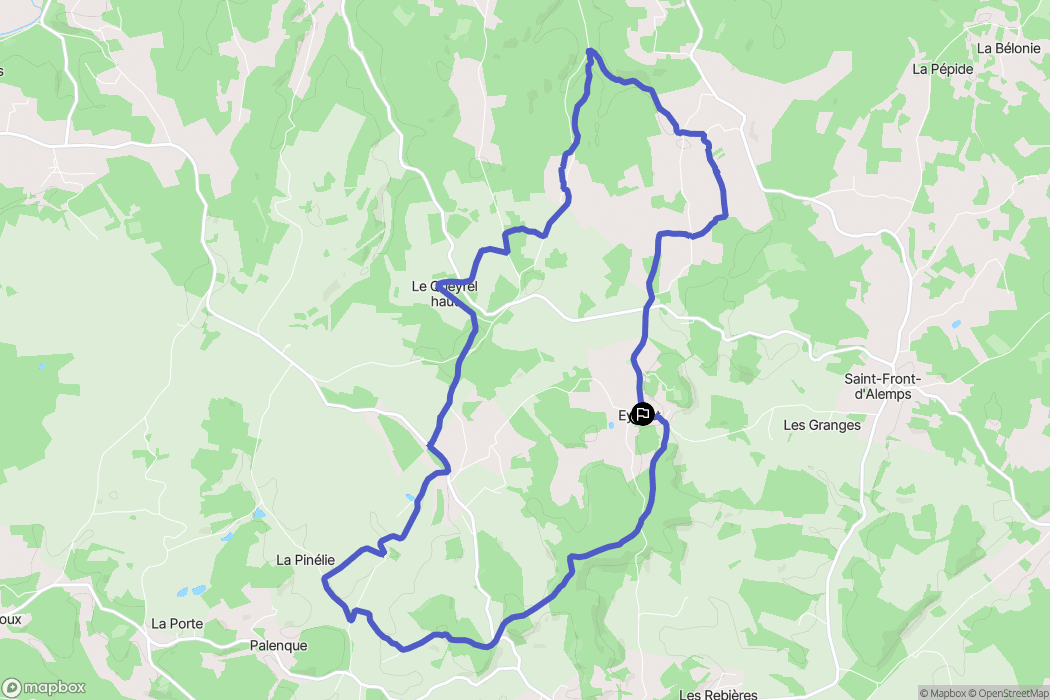 Brantôme en Périgord : carte du parcours de randonnée - France