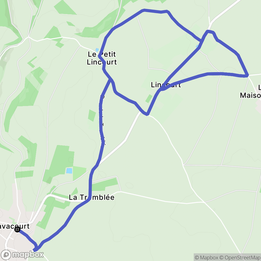 Flavacourt : carte du parcours de randonnée - France