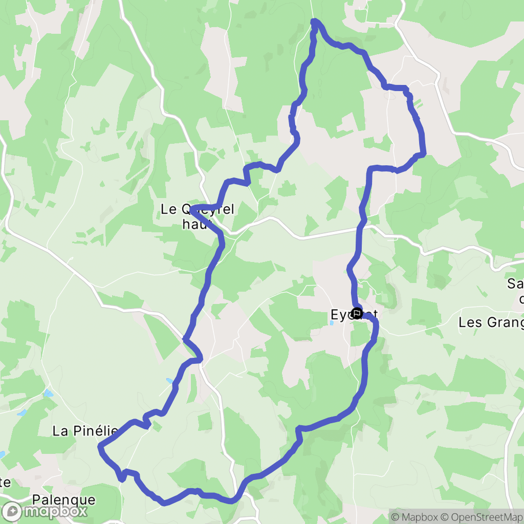 Brantôme en Périgord : carte du parcours de randonnée - France