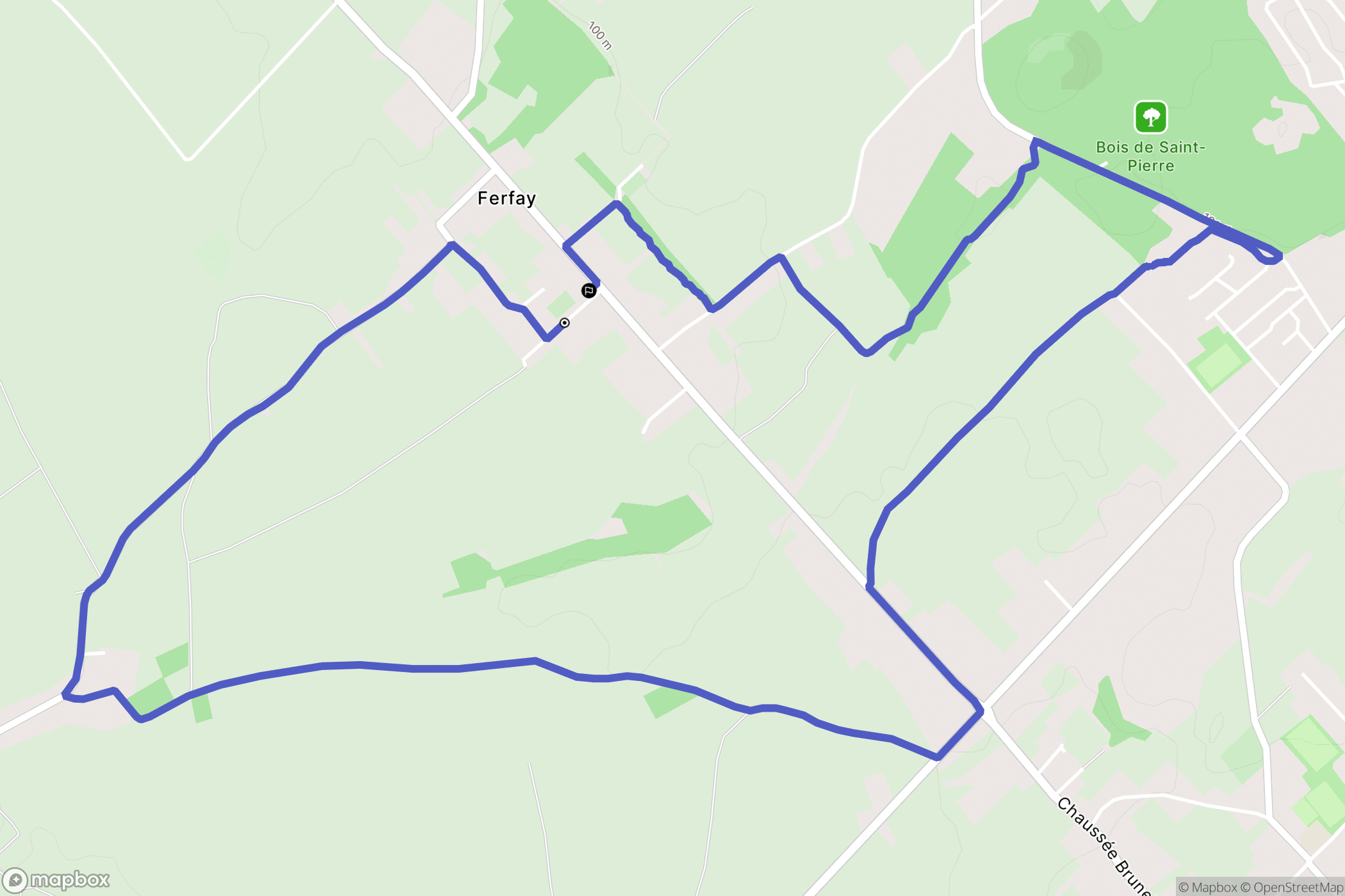 Ferfay : carte du parcours de randonnée - France