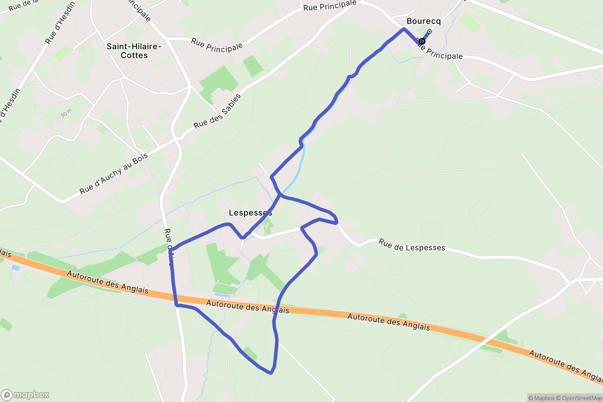 Bourecq : carte du parcours de randonnée - France
