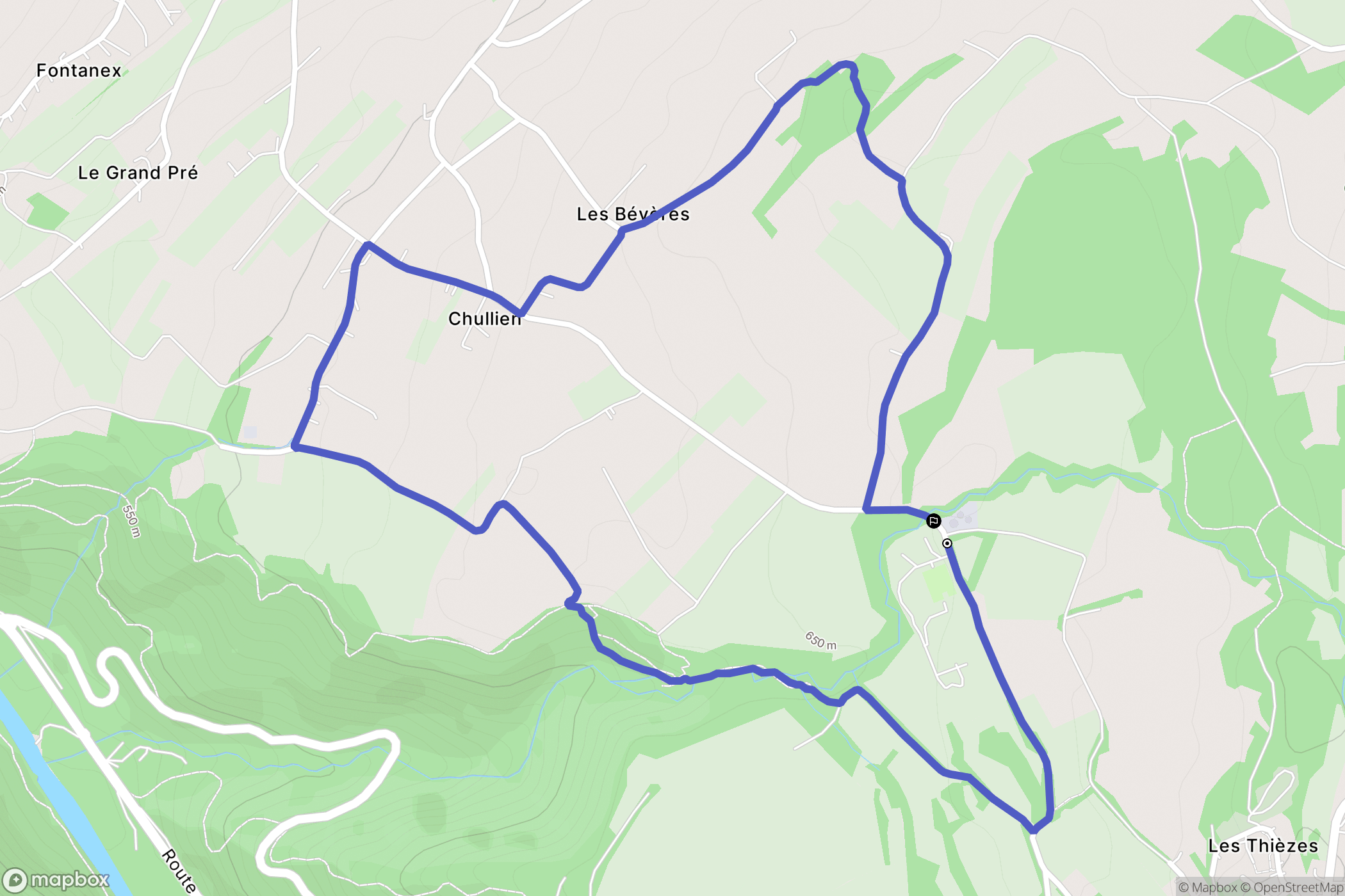 Féternes : carte du parcours de randonnée - France
