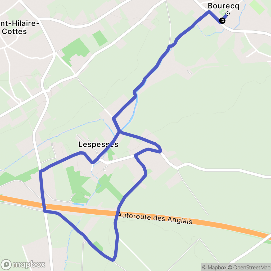 Bourecq : carte du parcours de randonnée - France
