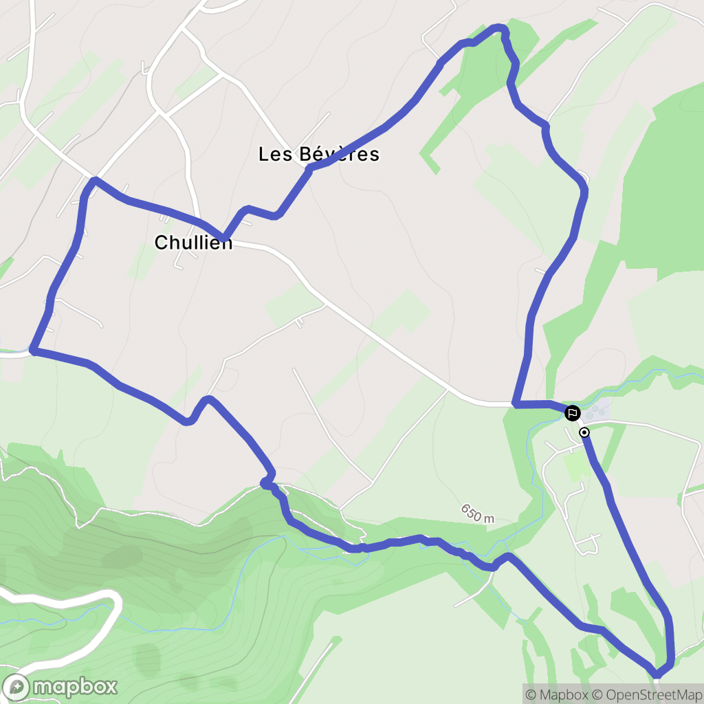 Féternes : carte du parcours de randonnée - France