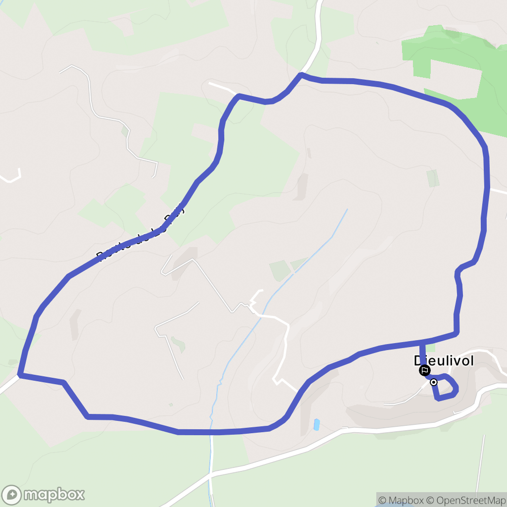 Dieulivol : carte du parcours de randonnée - France