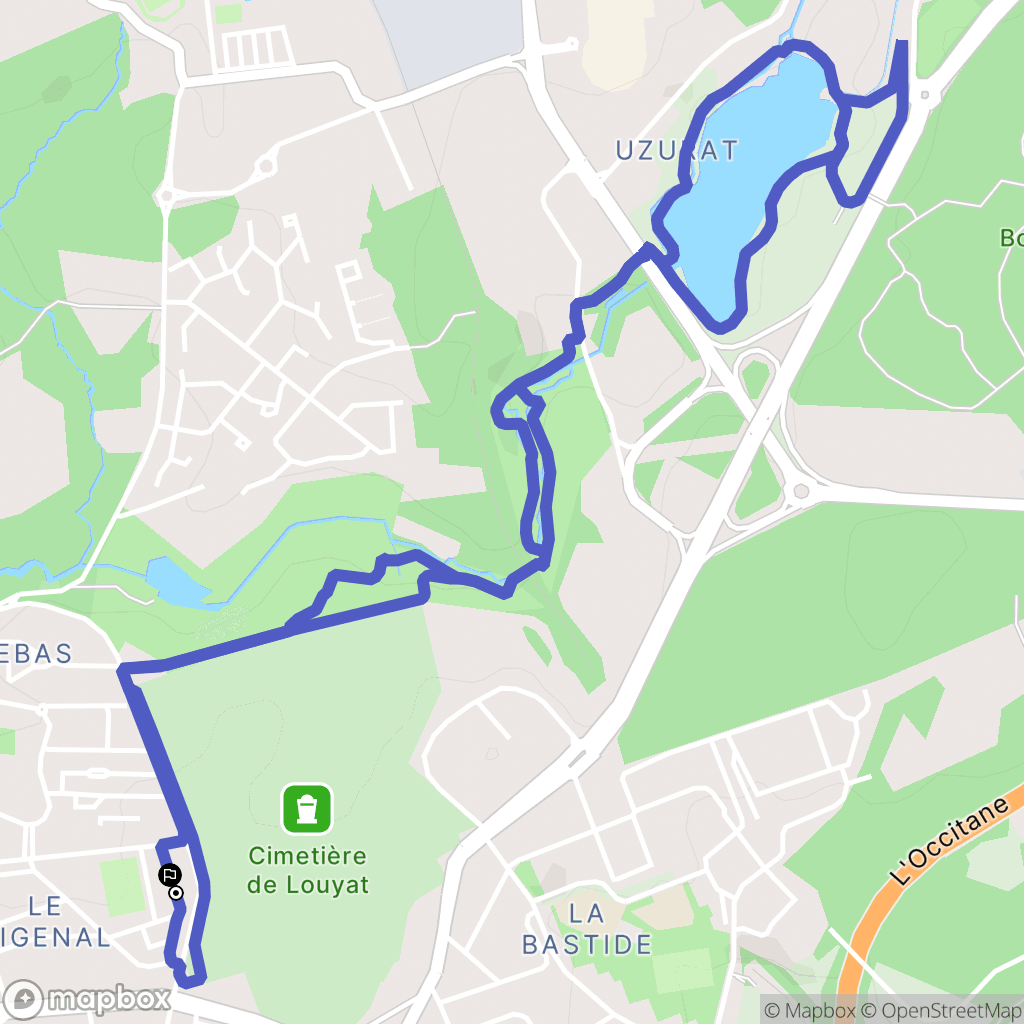 Limoges : carte du parcours de randonnée - France