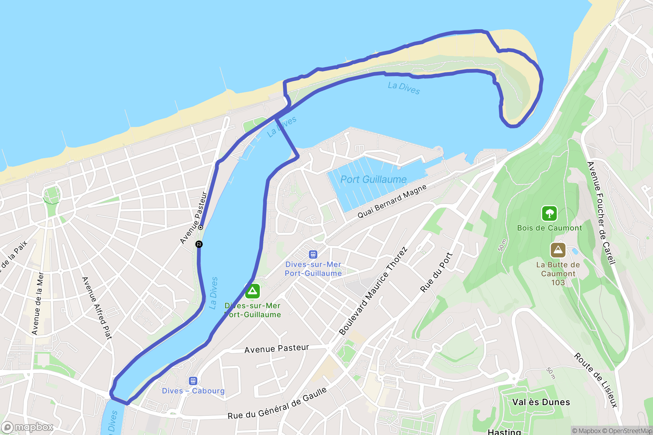 Cabourg : carte du parcours de randonnée - France