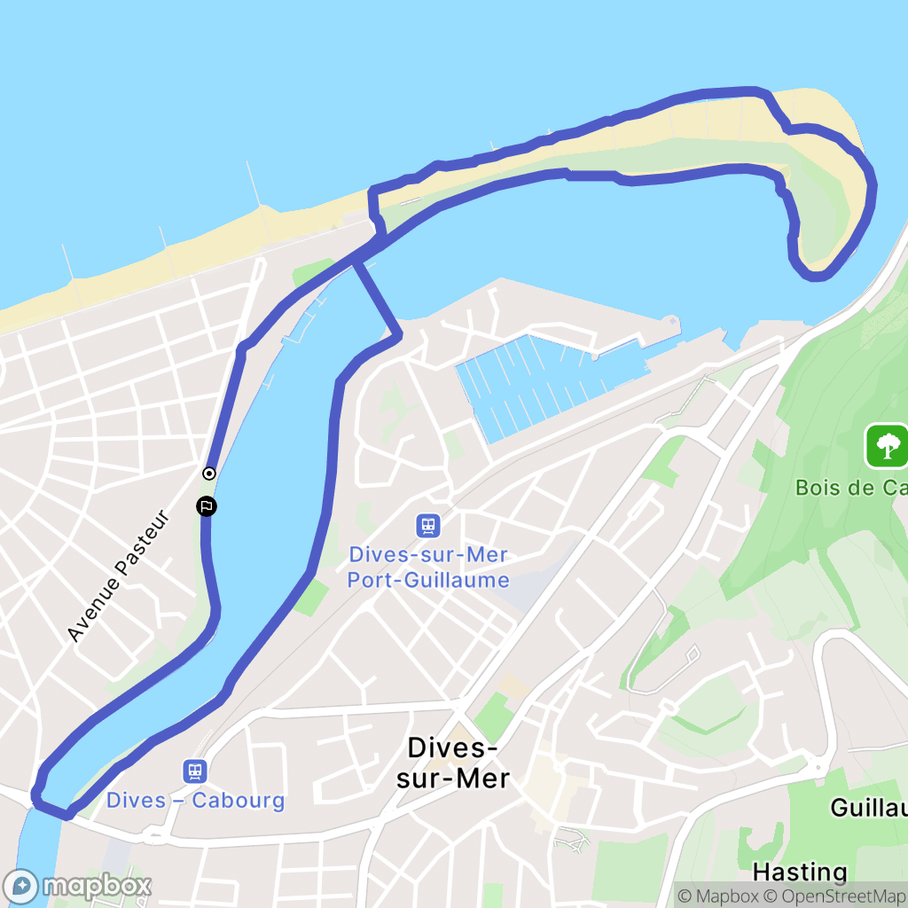Cabourg : carte du parcours de randonnée - France