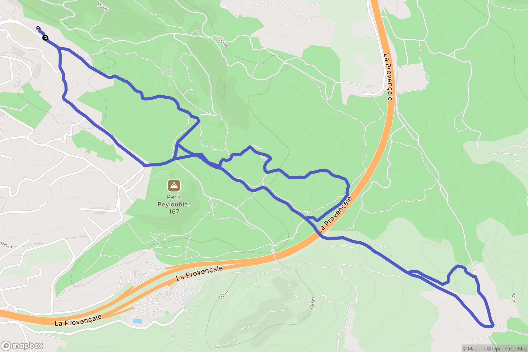 Vidauban : carte du parcours de randonnée - France