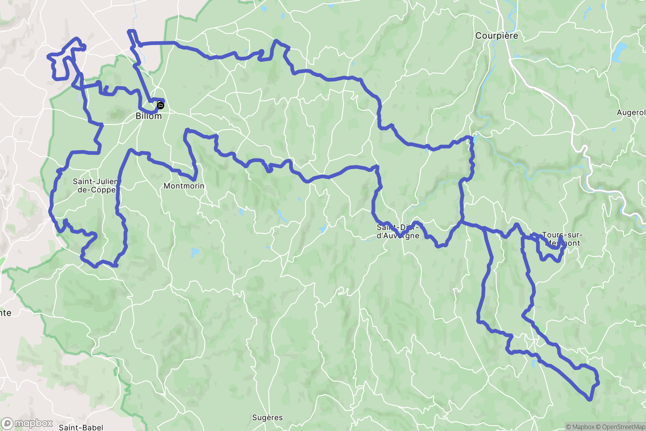 Billom : carte du parcours de randonnée - France