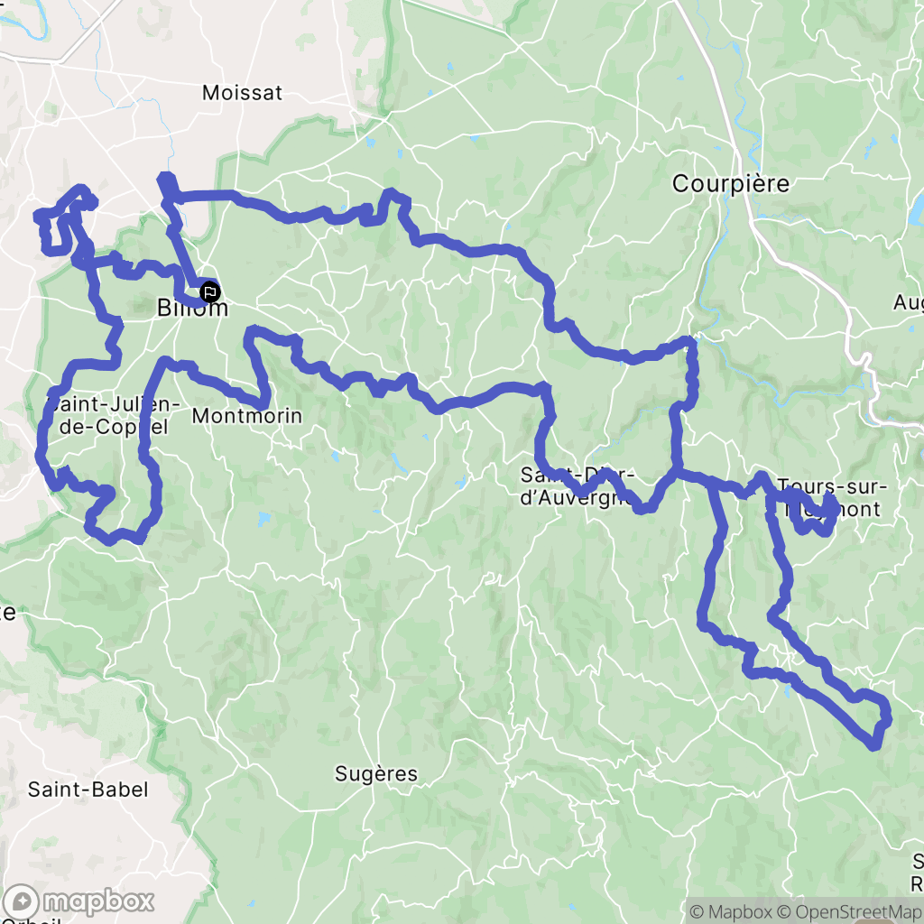 Billom : carte du parcours de randonnée - France