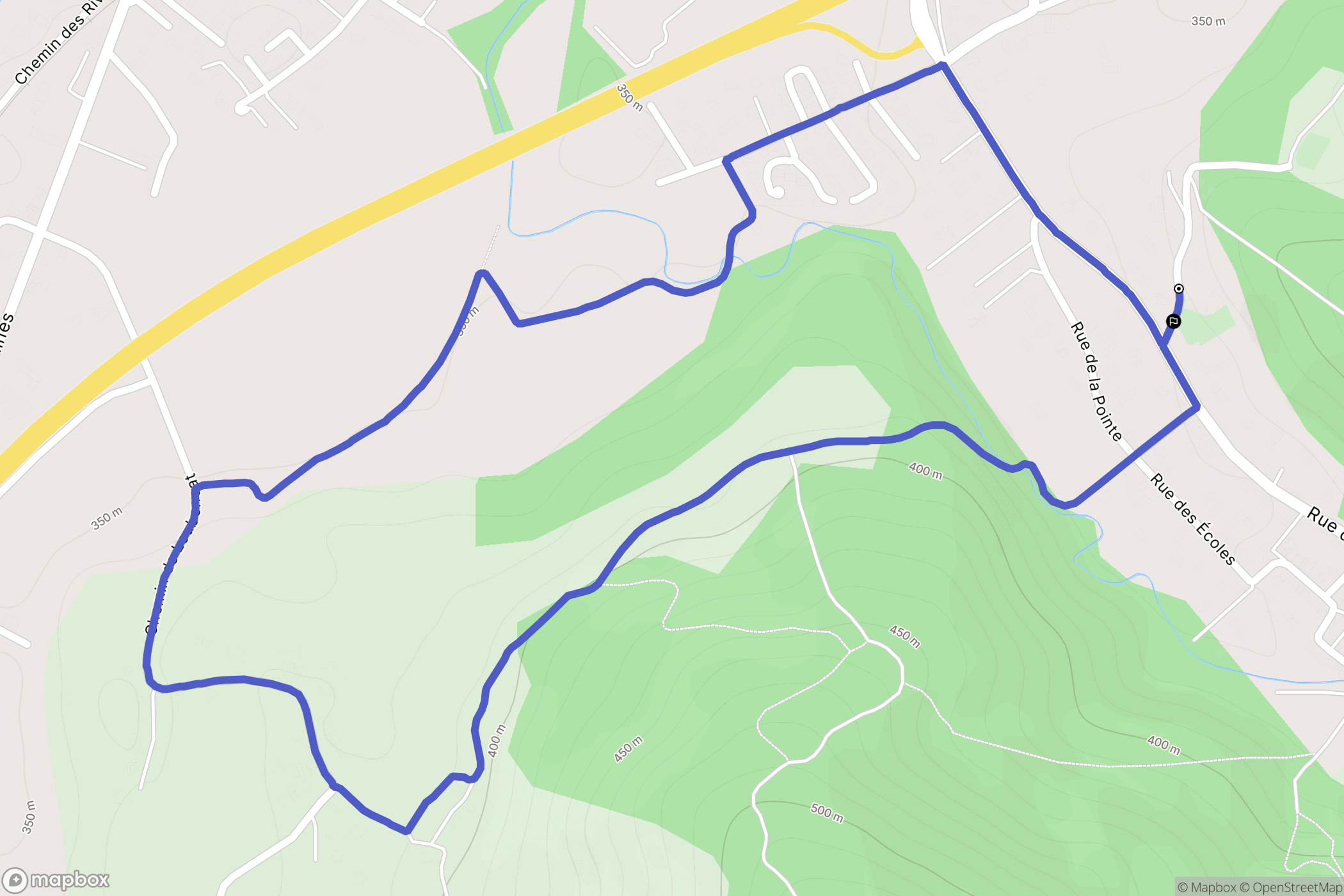 Dalou : carte du parcours de randonnée - France