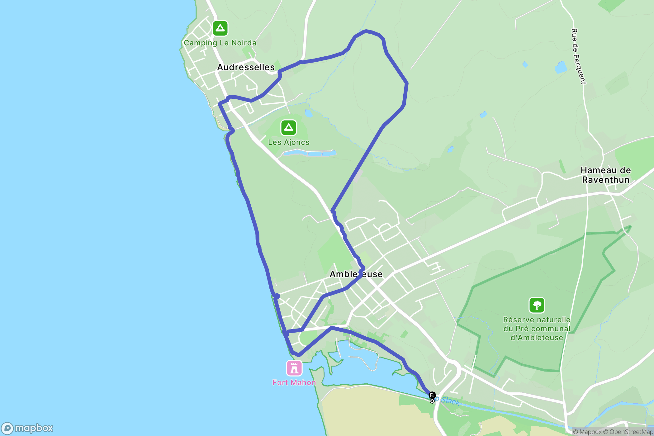 Ambleteuse : carte du parcours de randonnée - France