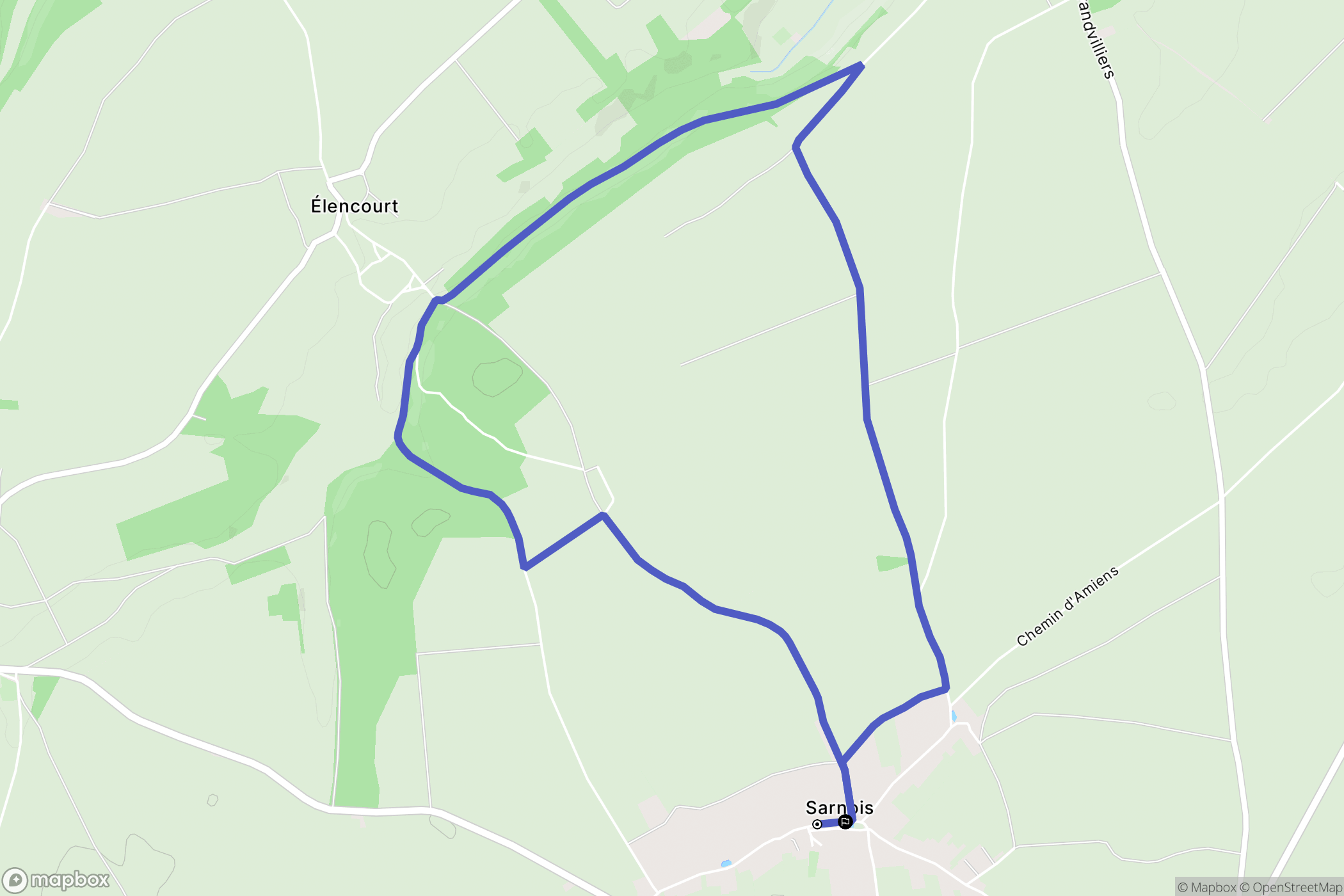 Sarnois : carte du parcours de randonnée - France
