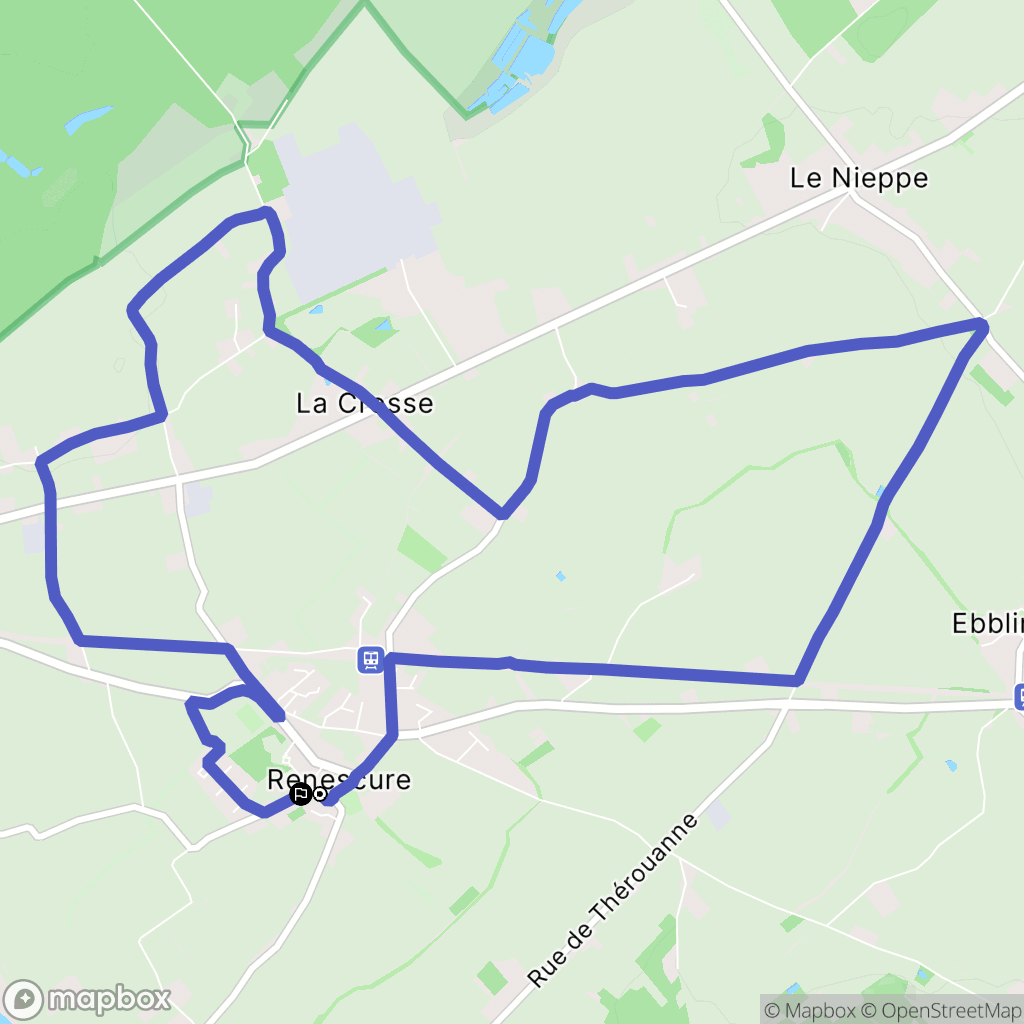 Renescure : carte du parcours de randonnée - France