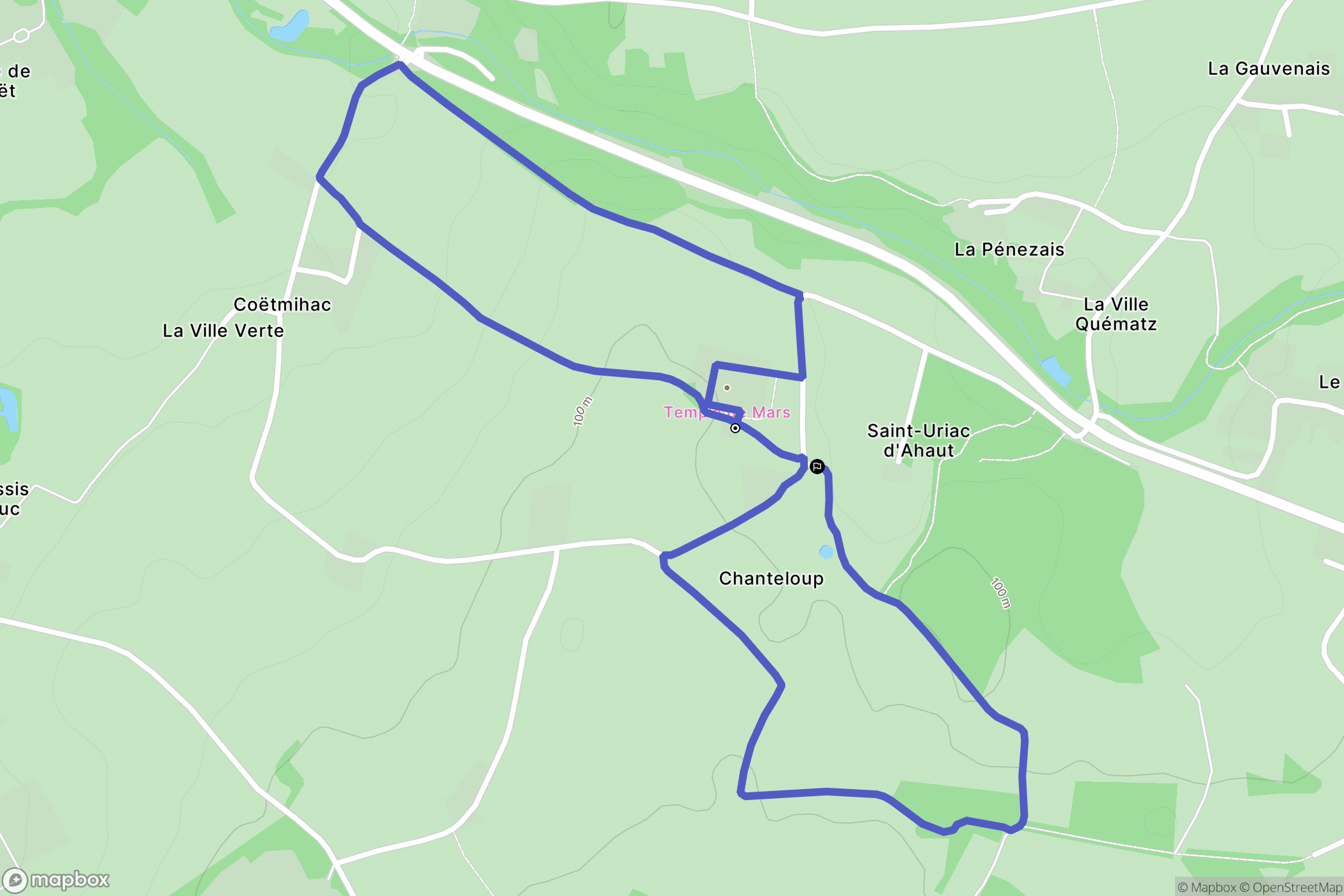 Corseul : carte du parcours de randonnée - France