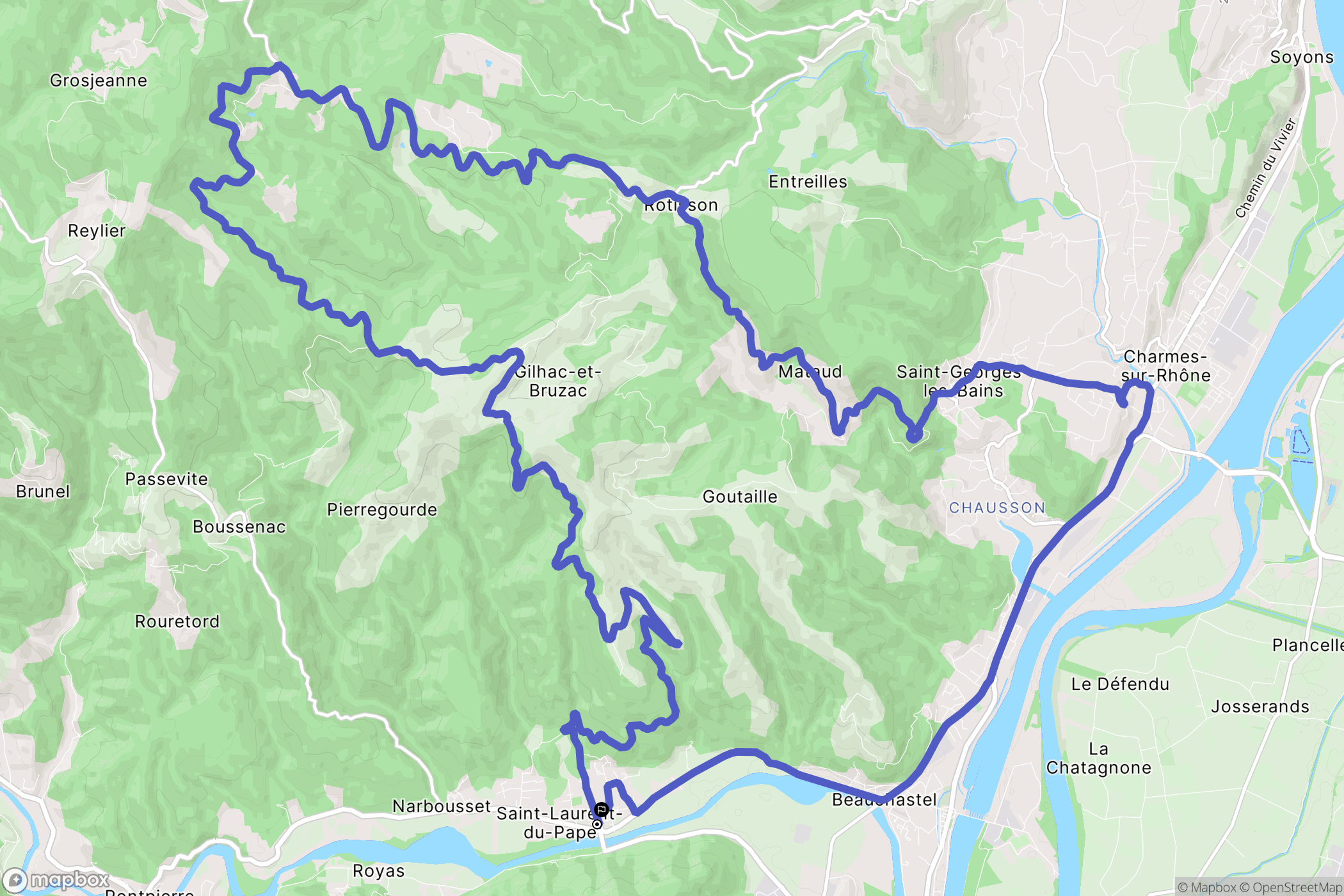 Saint-Laurent-du-Pape : carte du parcours de randonnée - France