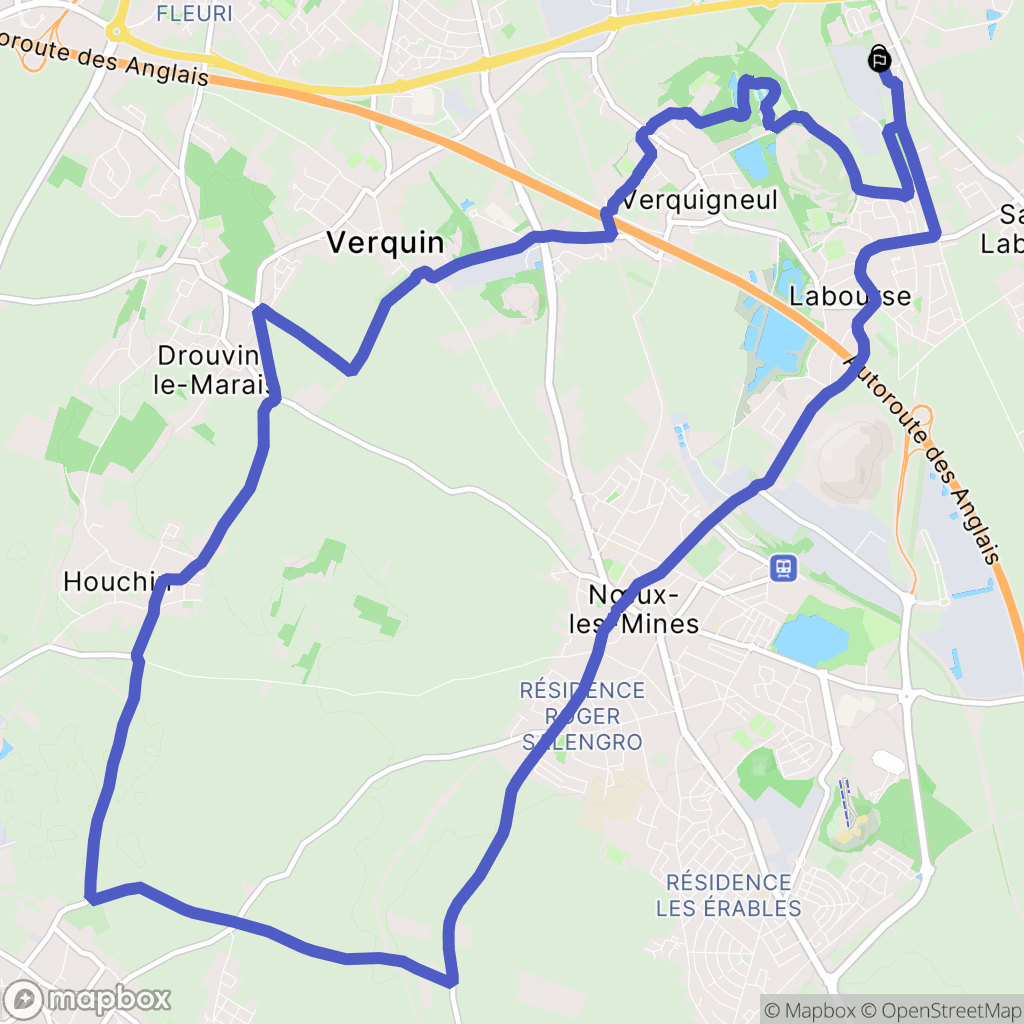 Labourse : carte du parcours de randonnée - France