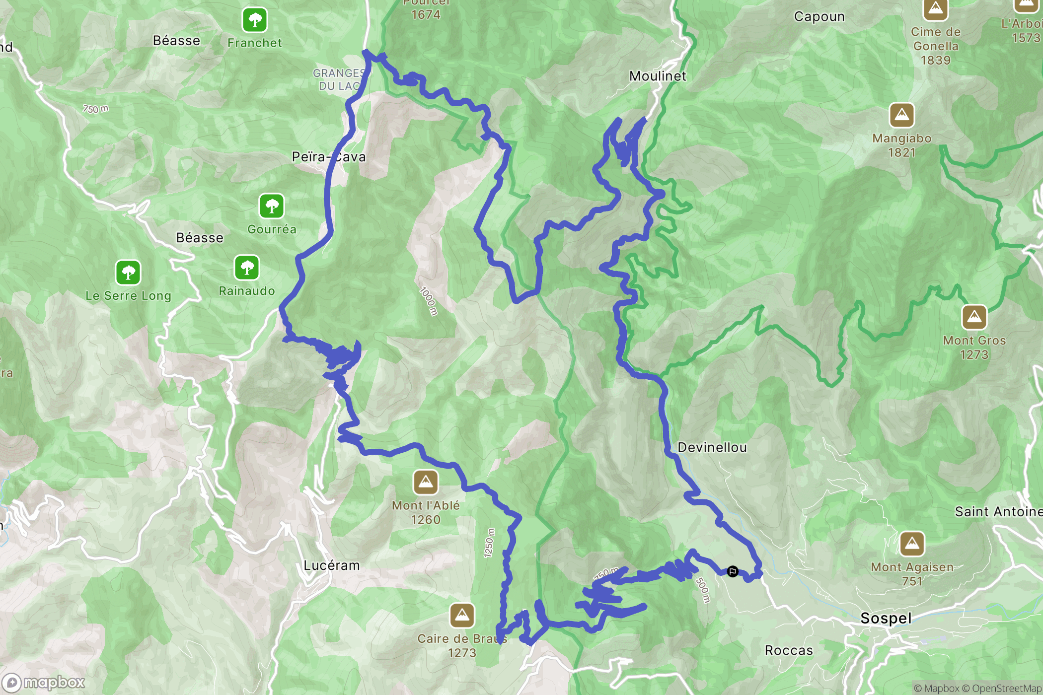 Sospel: routekaart voor buitenactiviteiten - France