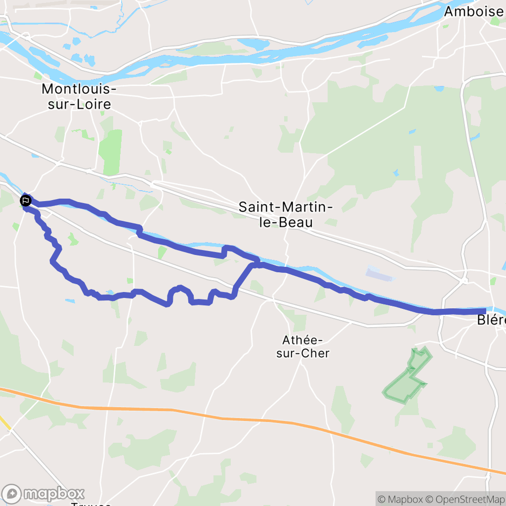 Véretz : carte du parcours de randonnée - France