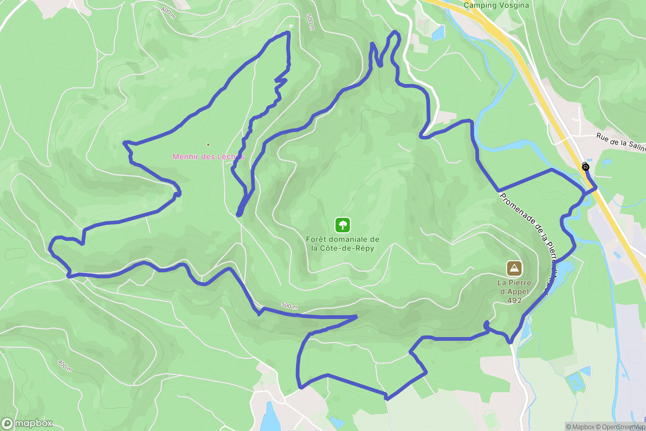 Moyenmoutier : carte du parcours de randonnée - France