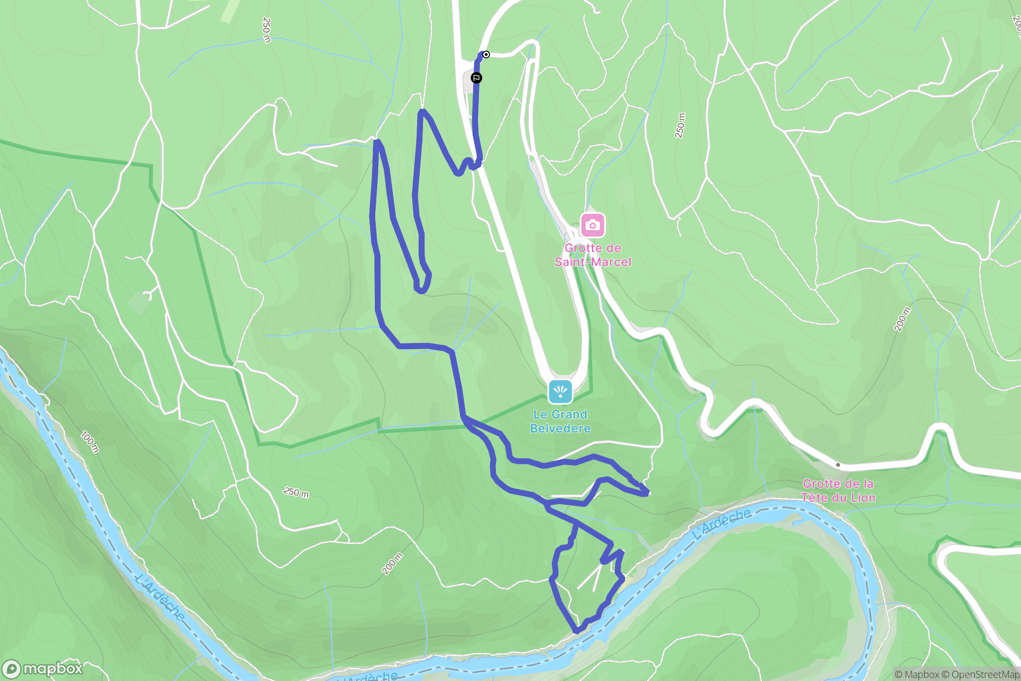 Bidon : carte du parcours de randonnée - France