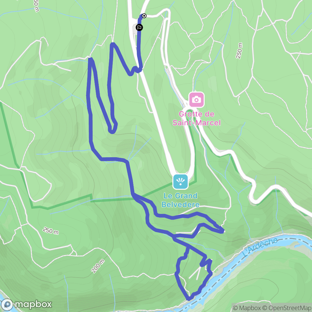 Bidon : carte du parcours de randonnée - France