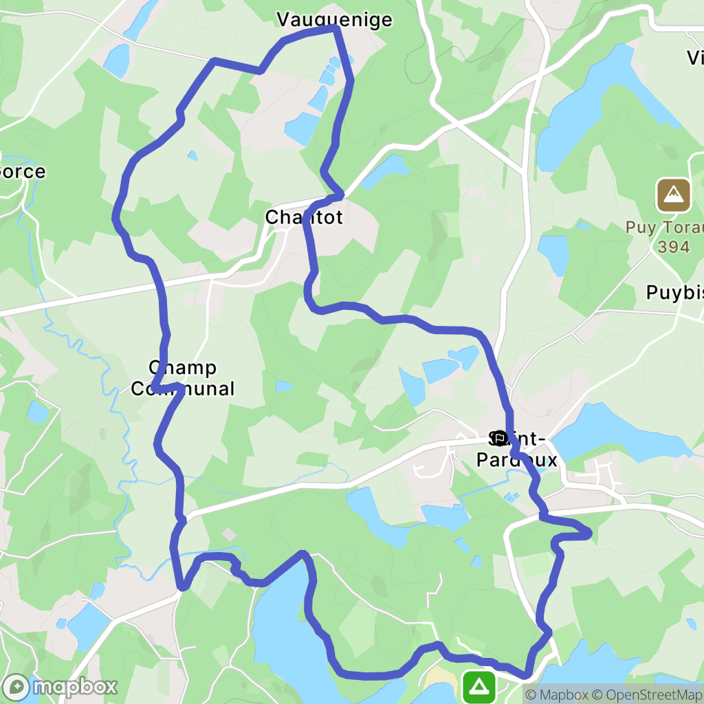 Saint-Pardoux-le-Lac : carte du parcours de randonnée - France