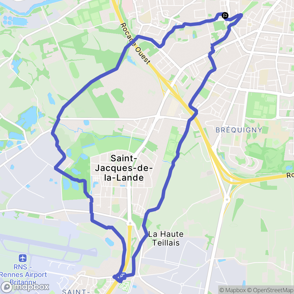 Rennes : carte du parcours de randonnée - France