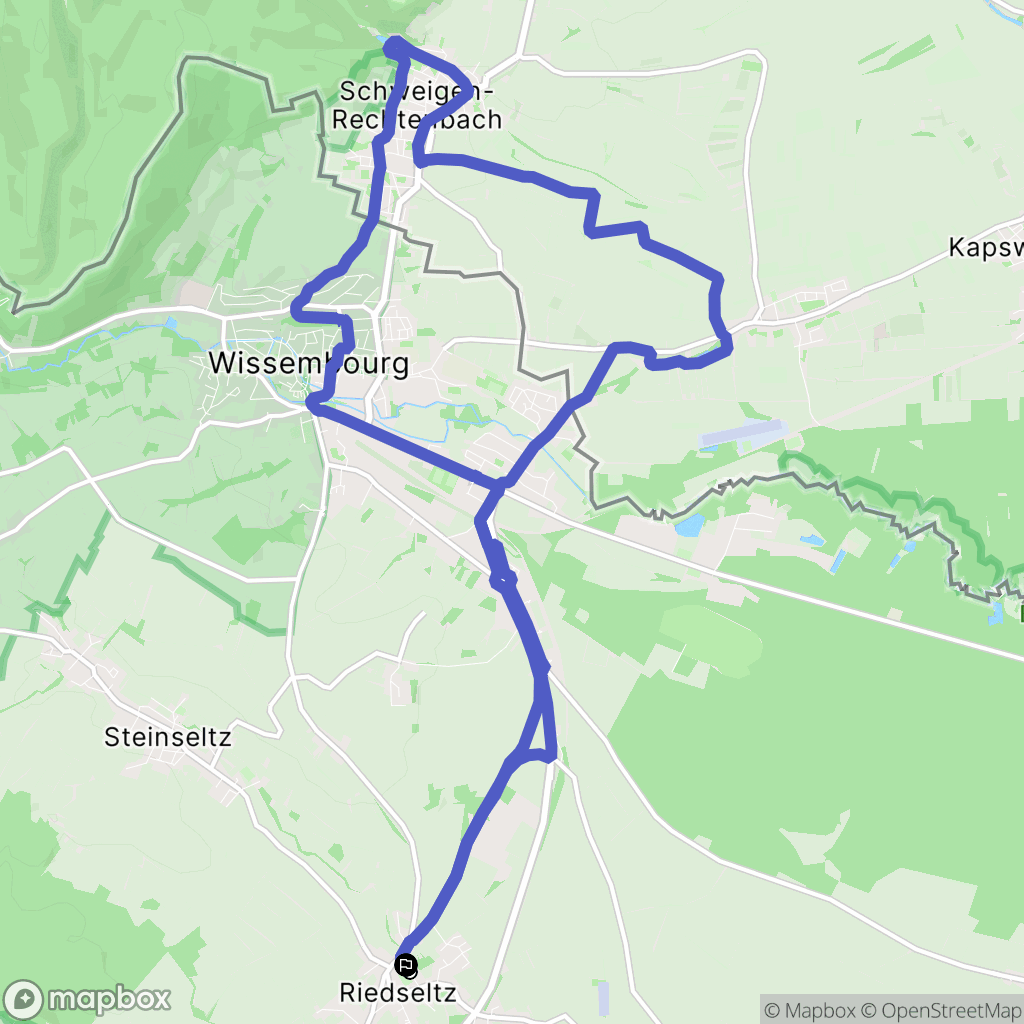 Riedseltz : carte du parcours de randonnée - France