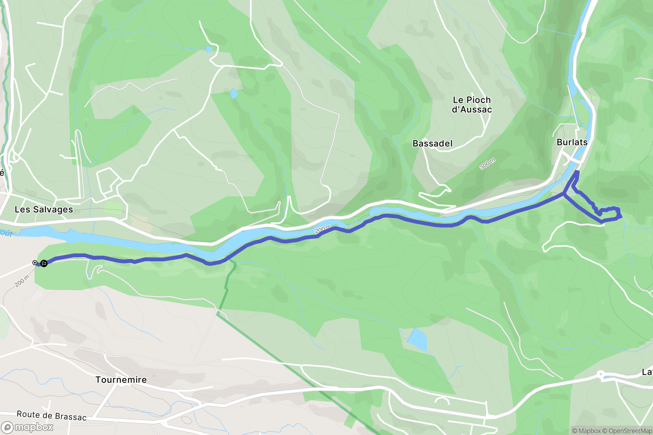 Castres : carte du parcours de randonnée - France