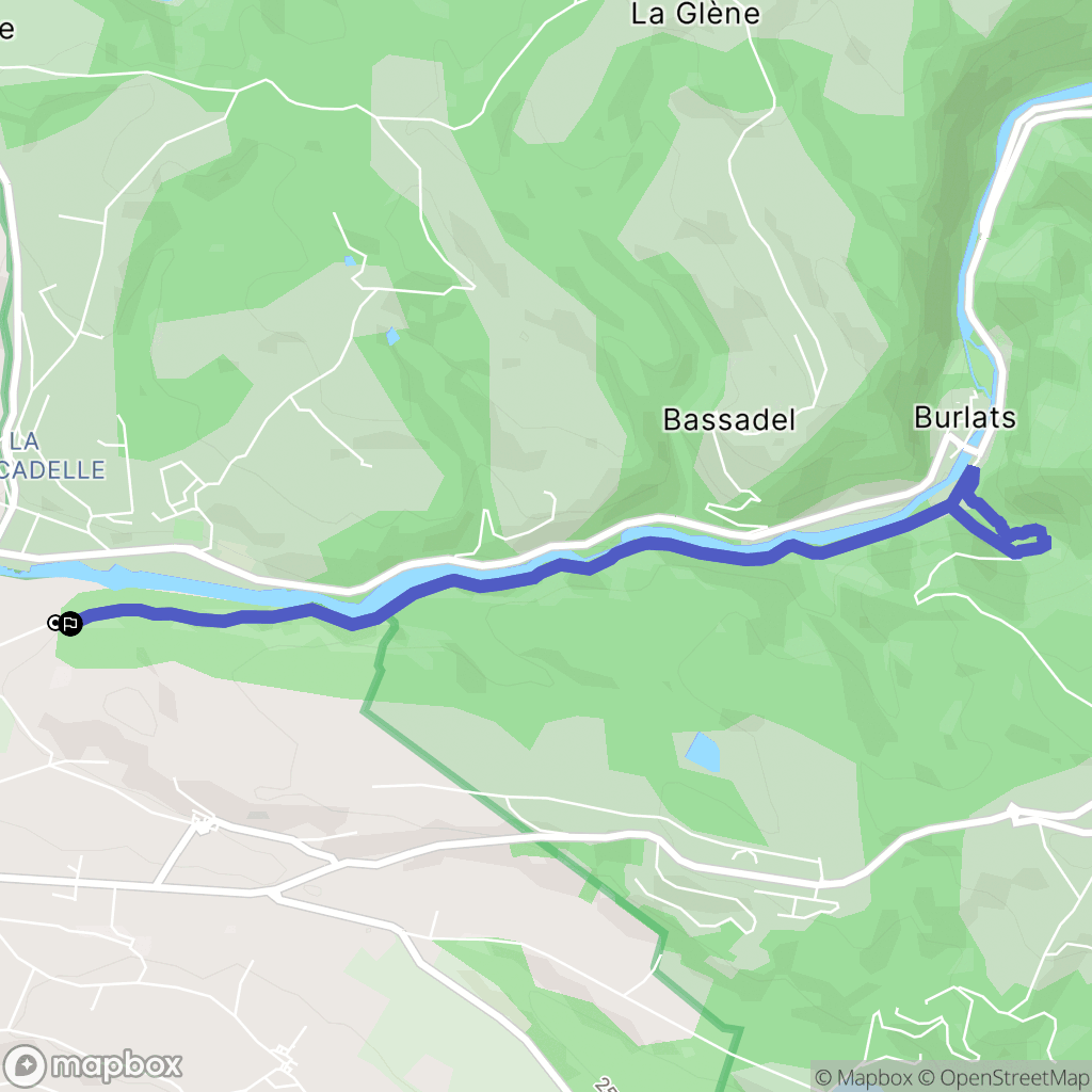 Castres : carte du parcours de randonnée - France