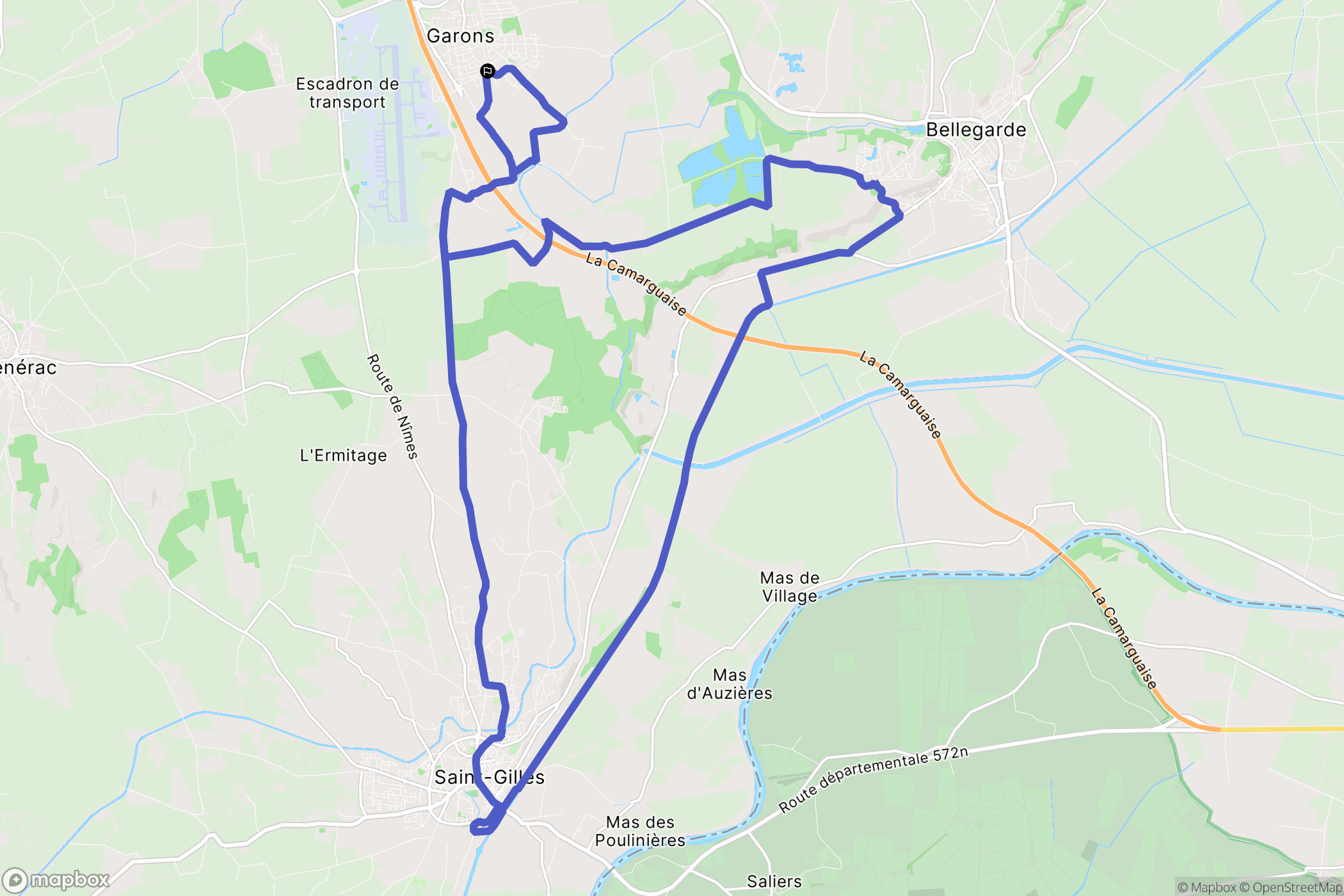 Garons : carte du parcours de randonnée - France