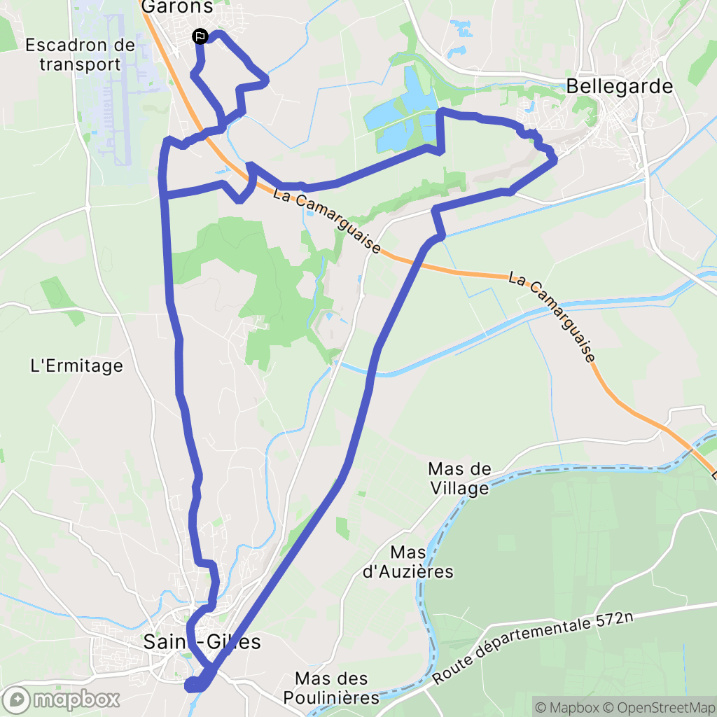 Garons : carte du parcours de randonnée - France