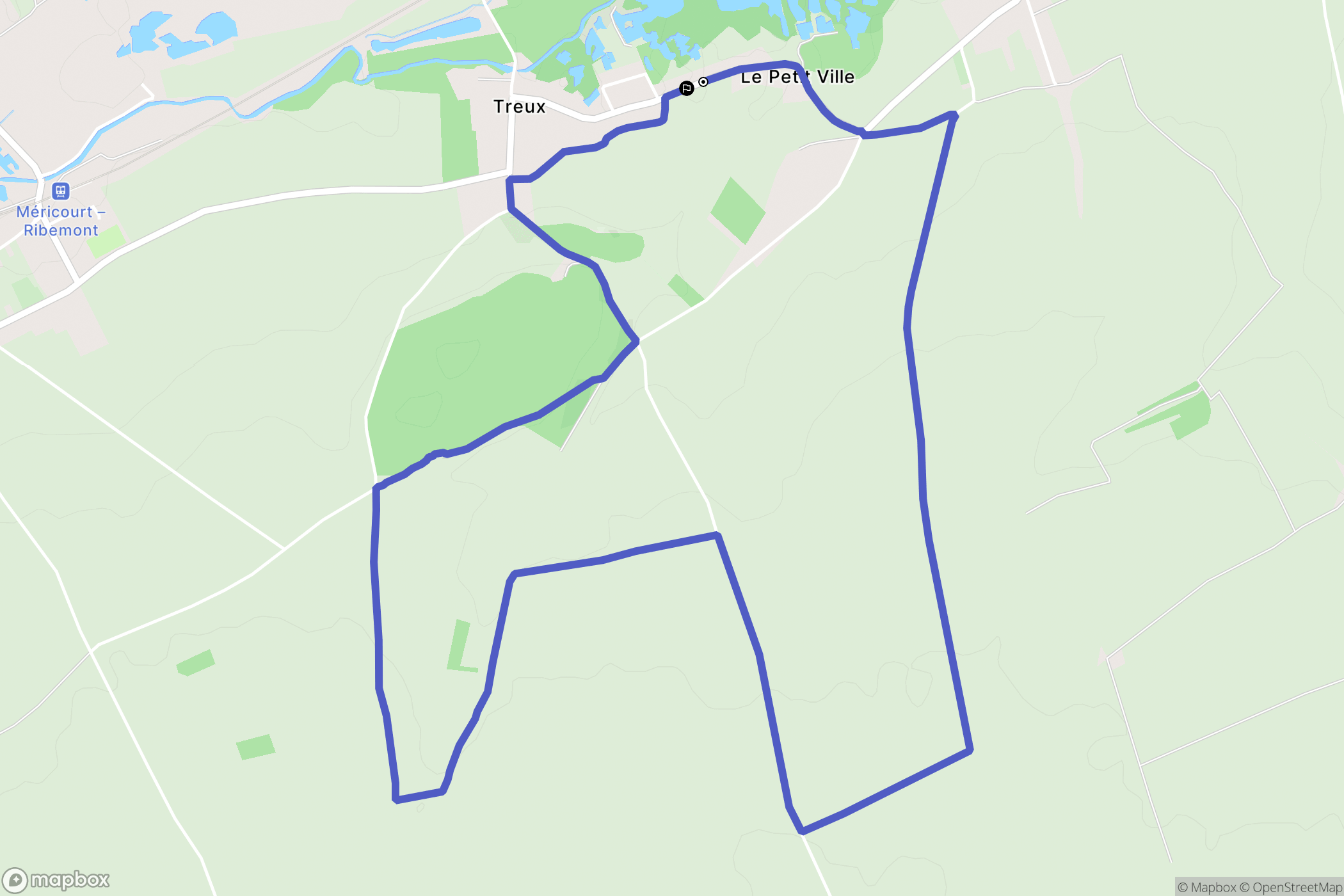 Treux : carte du parcours de randonnée - France