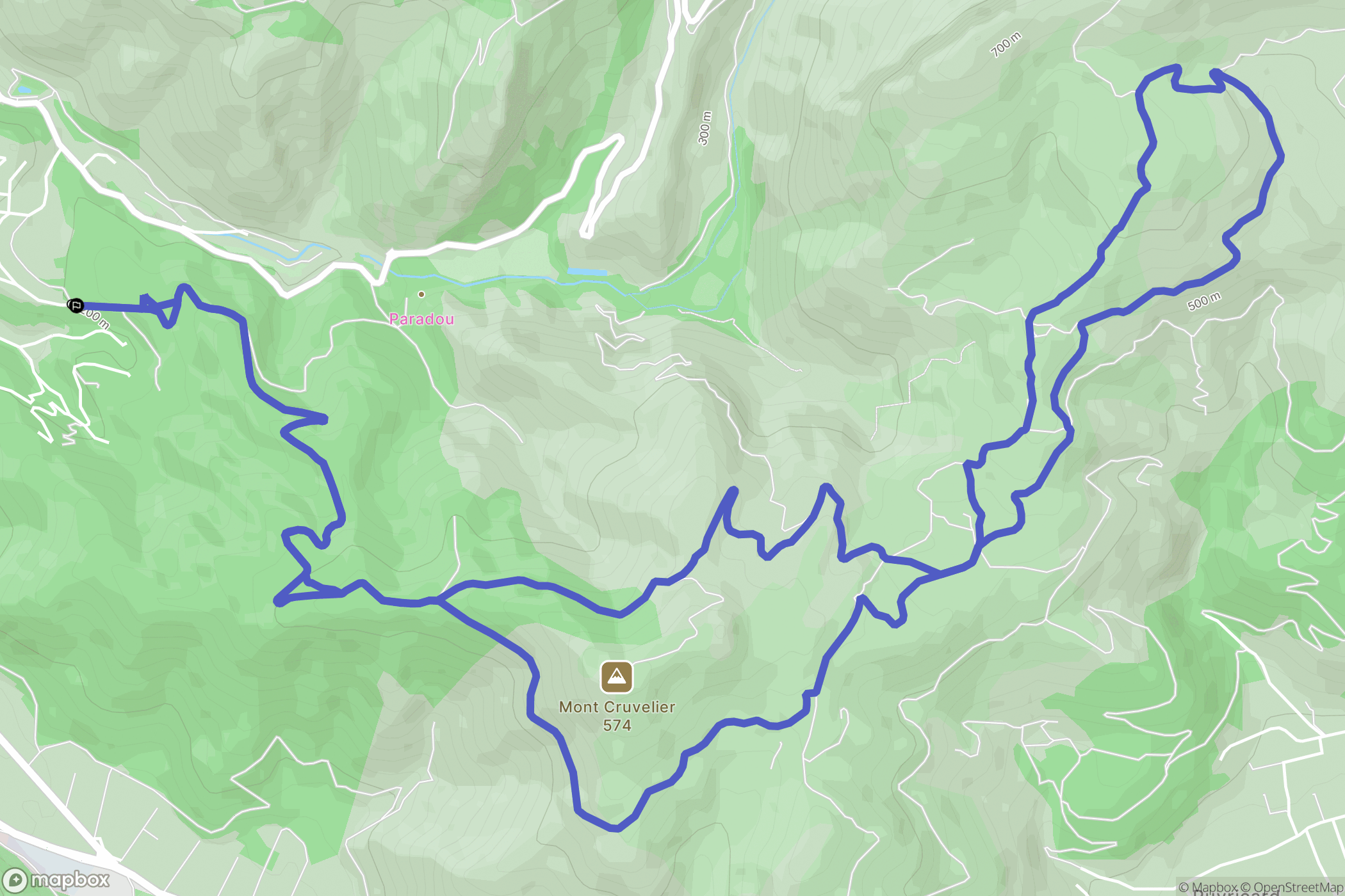 Gémenos : carte du parcours de randonnée - France