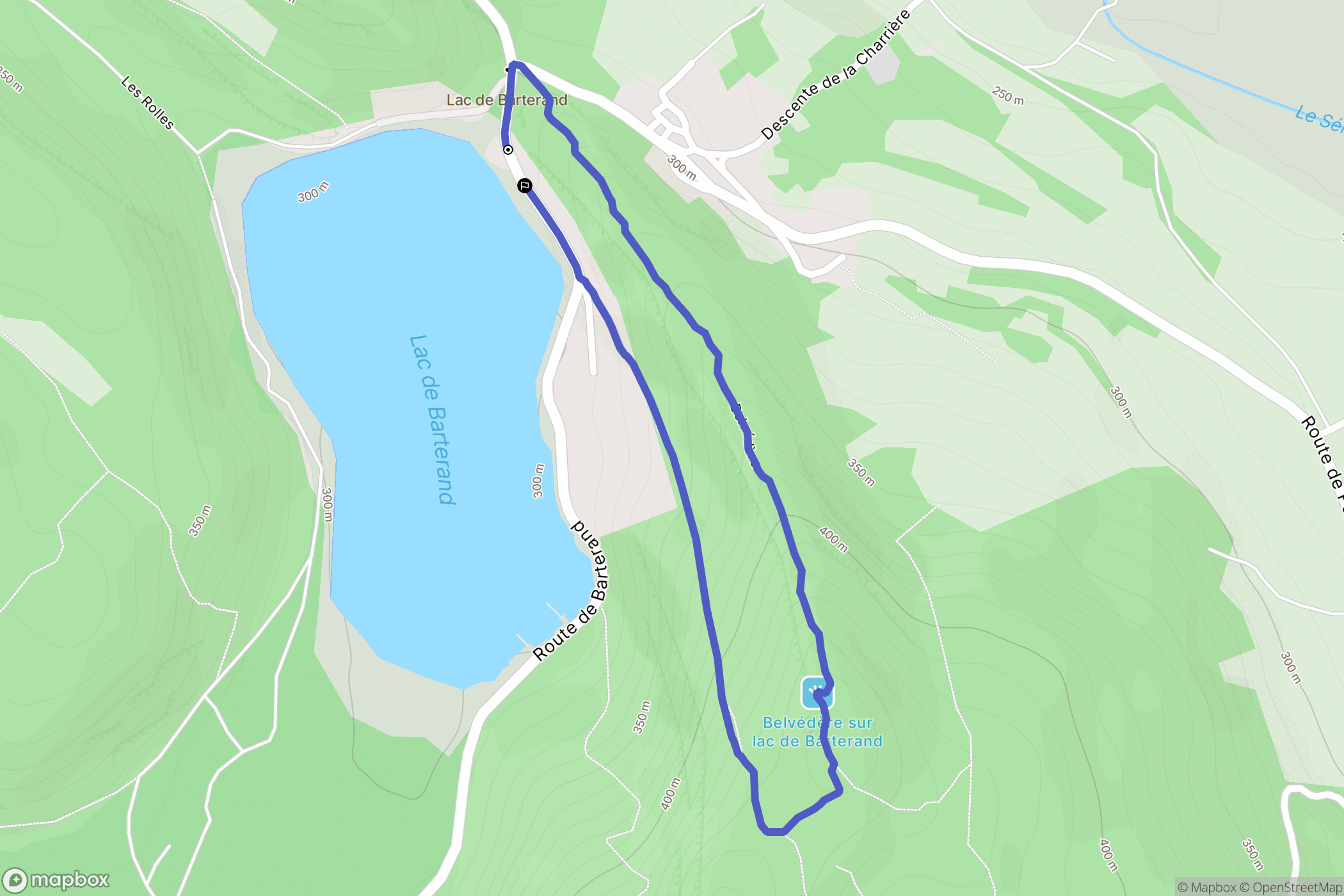 Pollieu : carte du parcours de randonnée - France