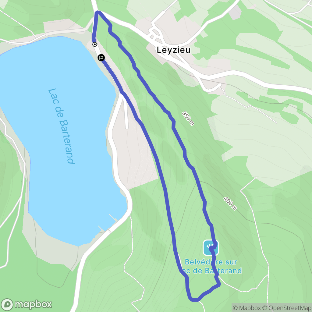 Pollieu : carte du parcours de randonnée - France