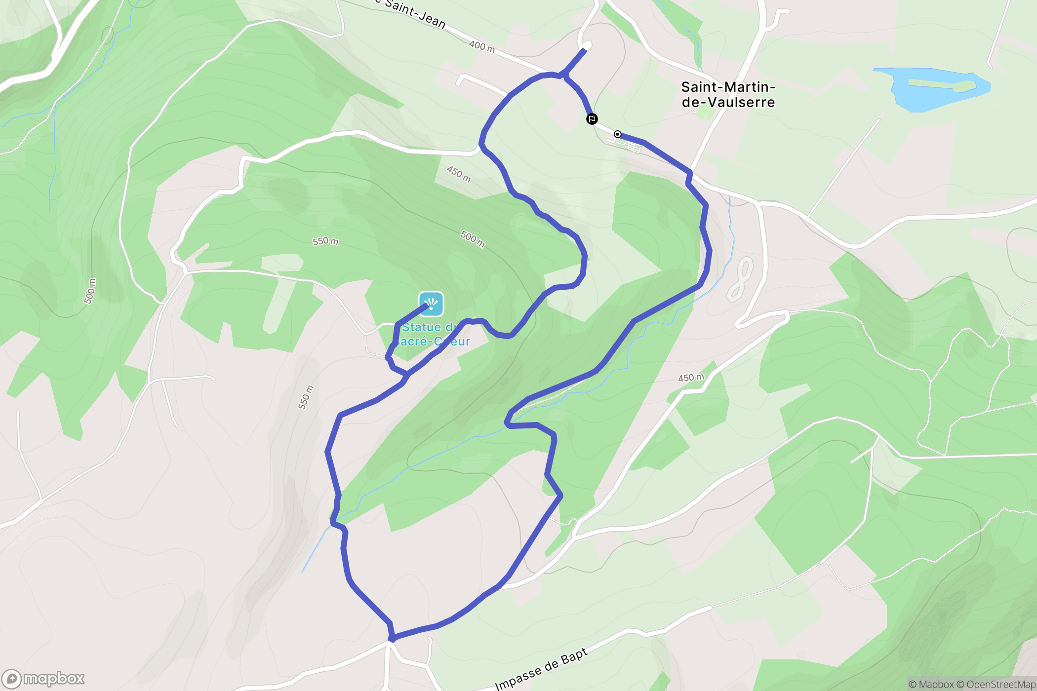 Saint-Martin-de-Vaulserre : carte du parcours de randonnée - France