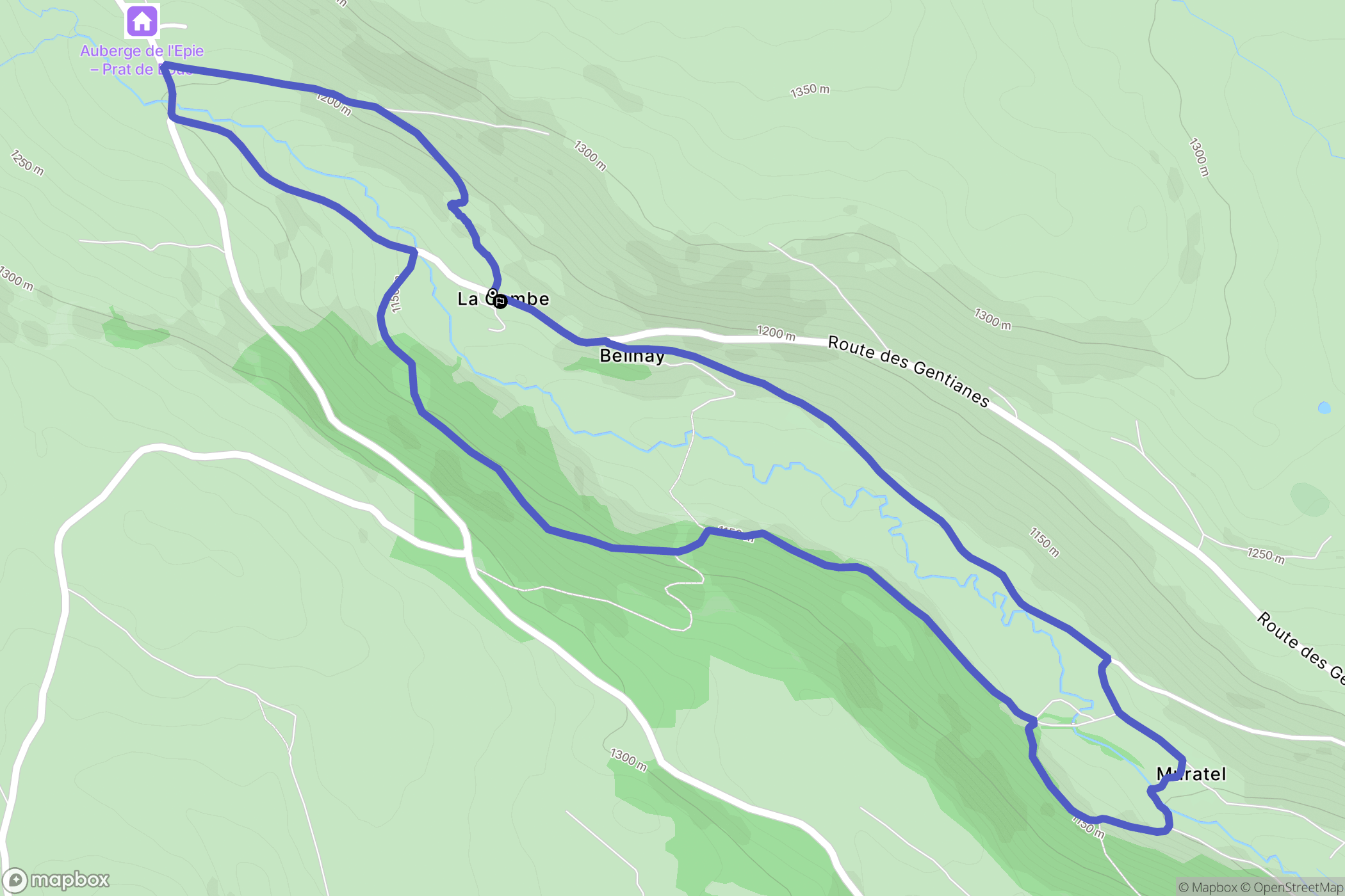 Paulhac : carte du parcours de randonnée - France