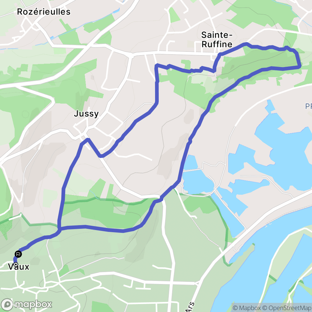 Vaux : carte du parcours de randonnée - France