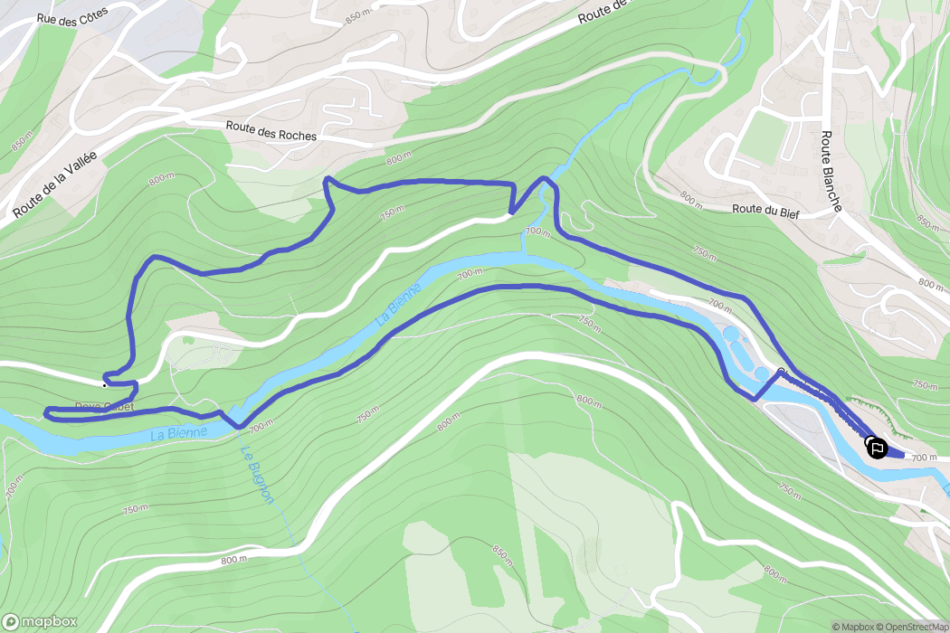 Hauts-de-Bienne : carte du parcours de randonnée - France