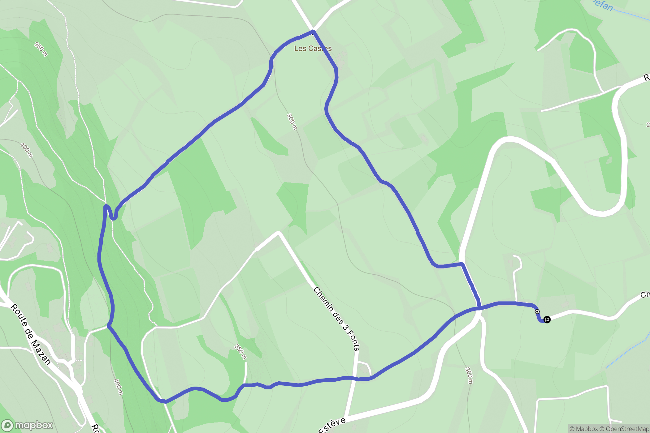 Blauvac : carte du parcours de randonnée - France