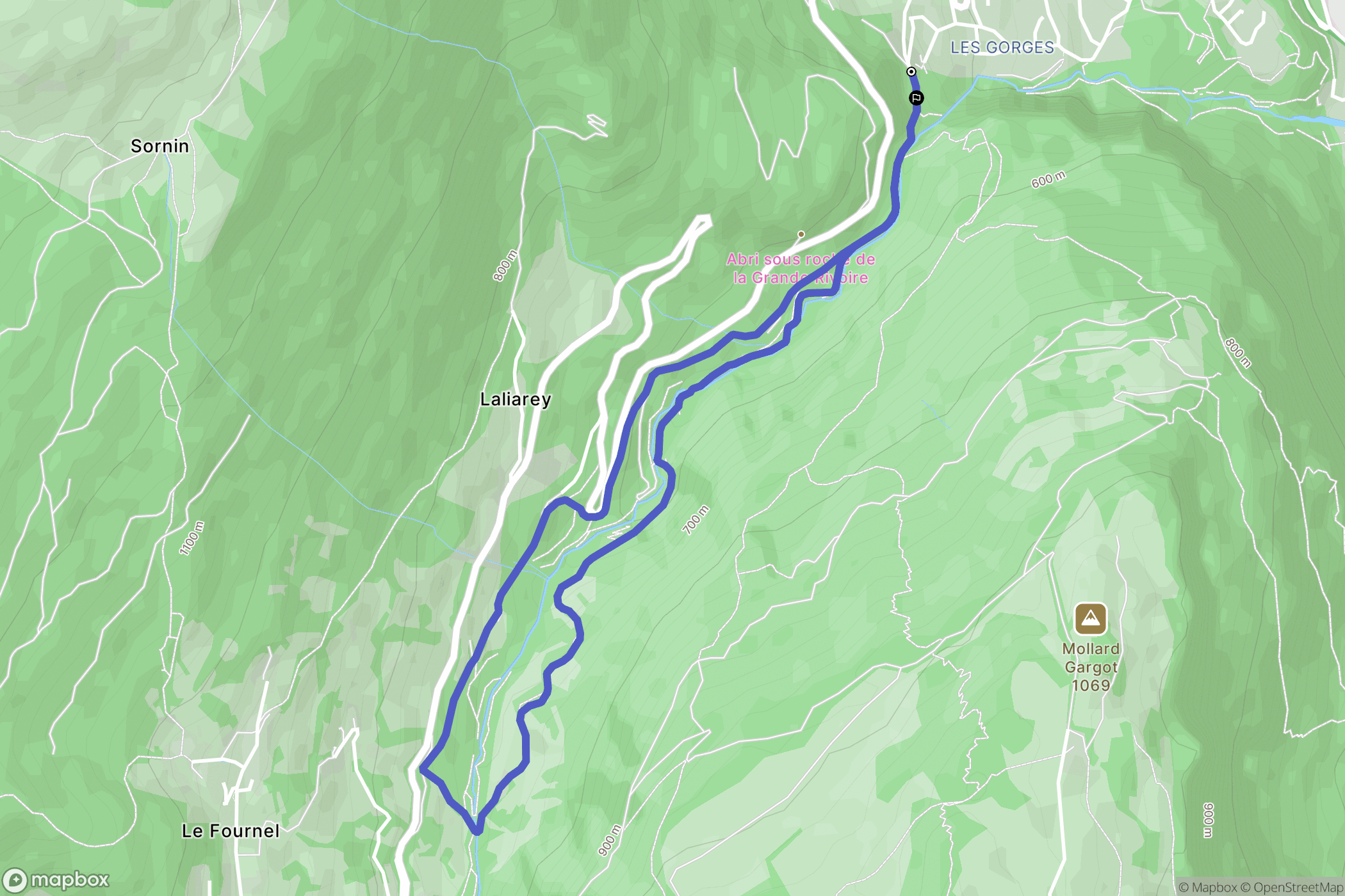 Sassenage : carte du parcours de randonnée - France